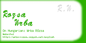 rozsa wrba business card